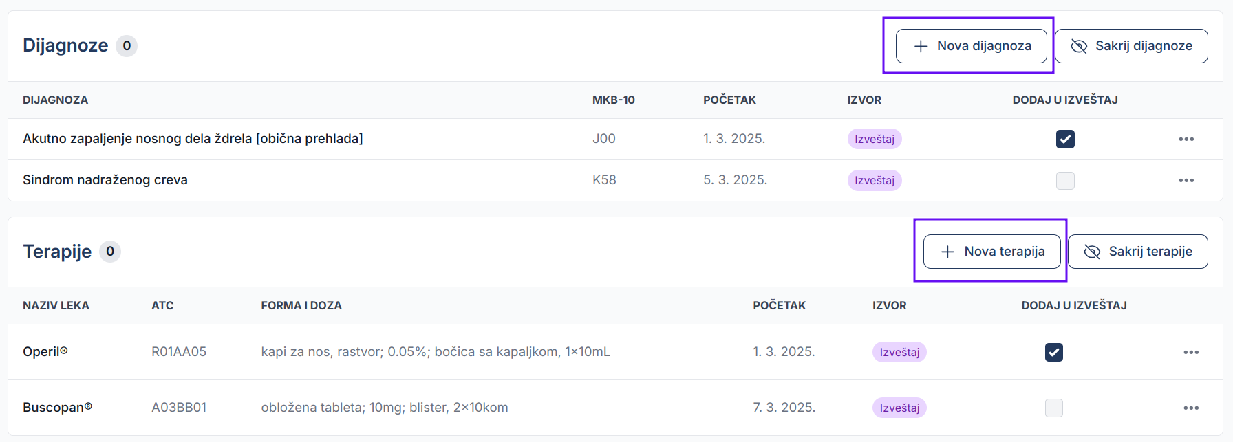 Medical Report Options