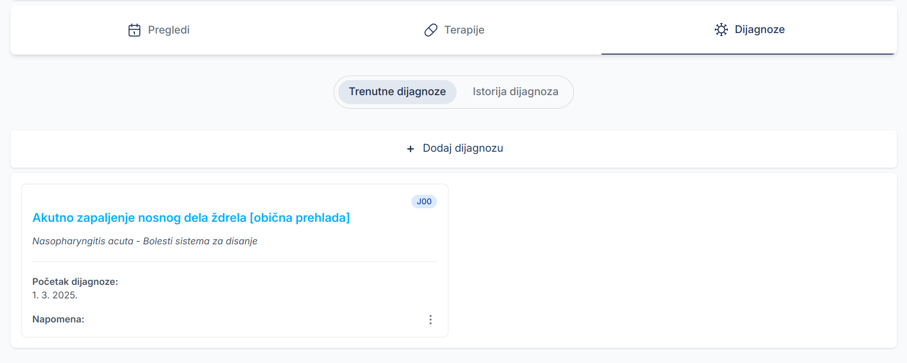 Patient profile no appointments