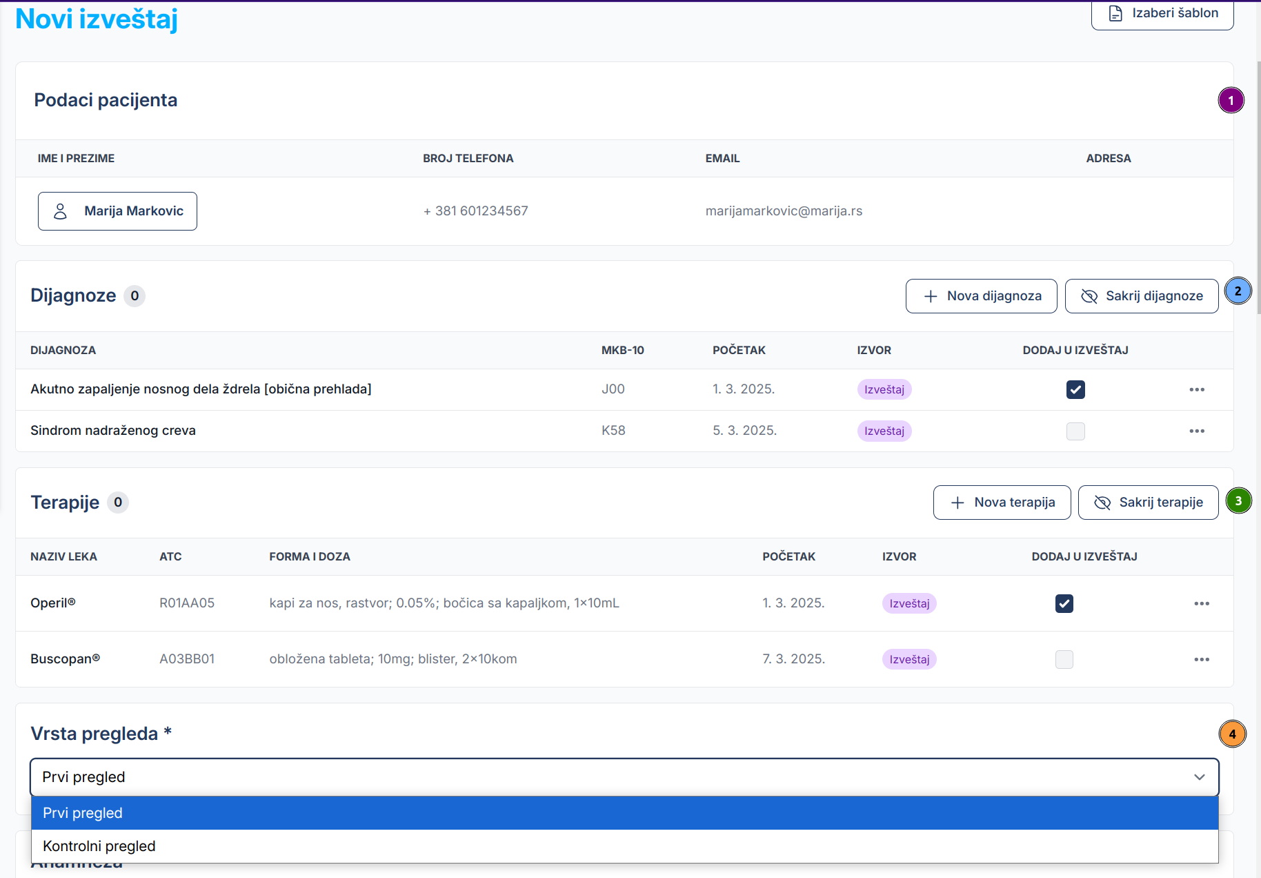 Medical Report Options
