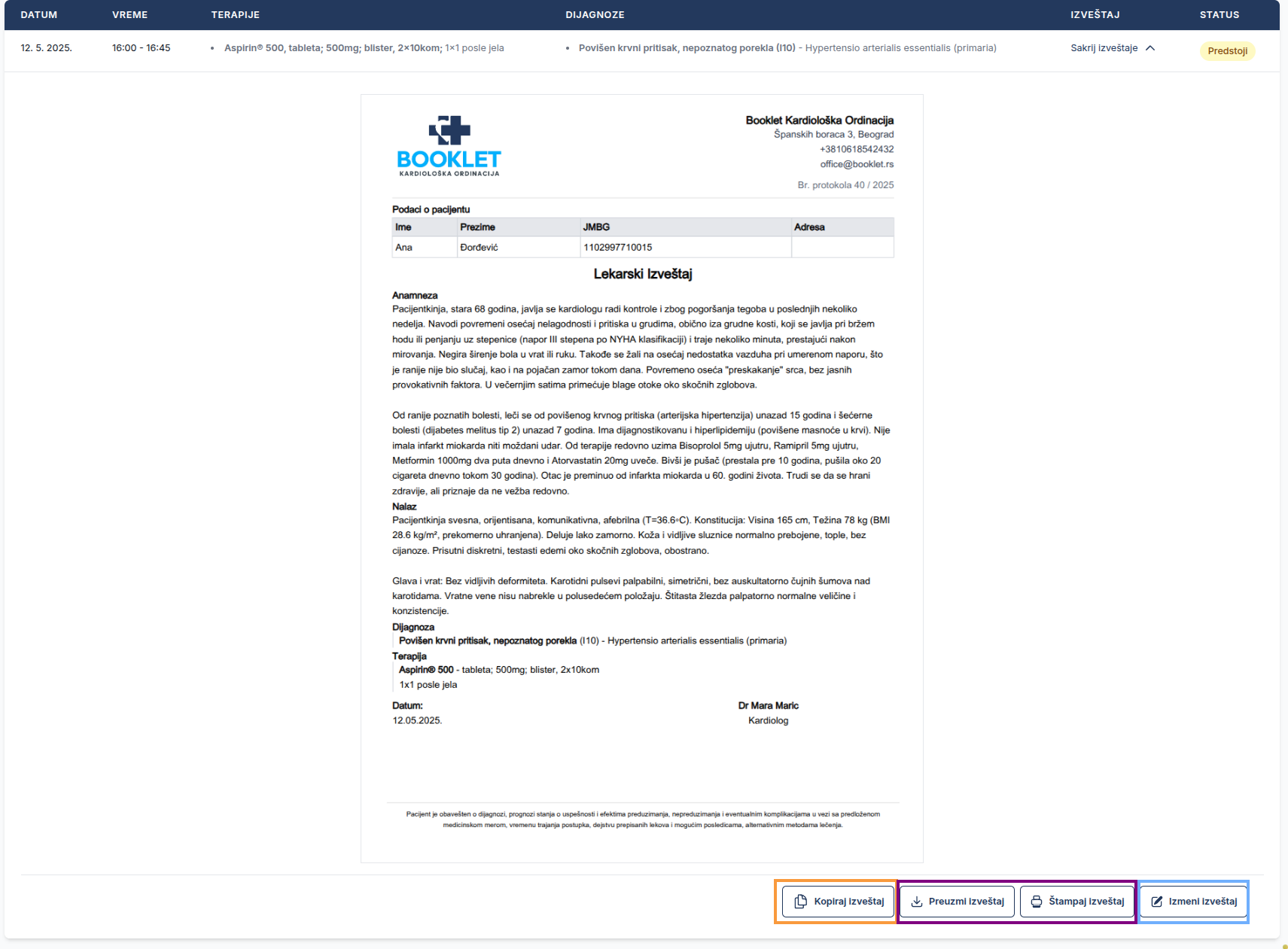 Patient Profile Medical Report Preview