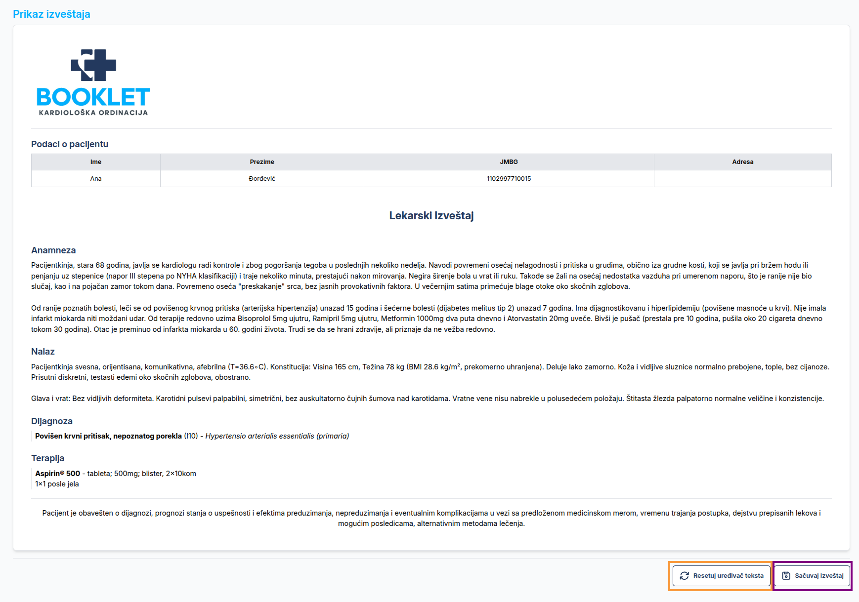 Medical Report Options