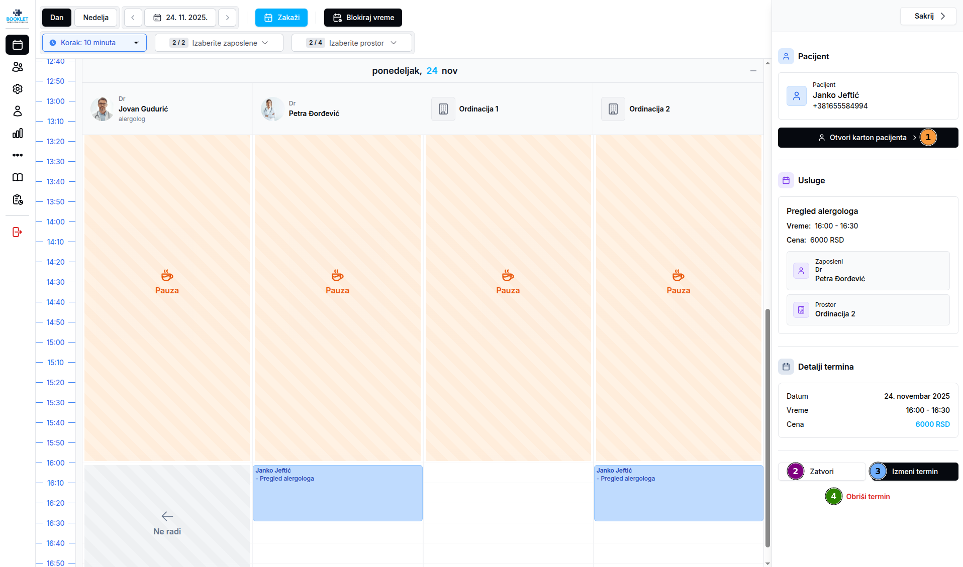 Pregled zakazanog termina